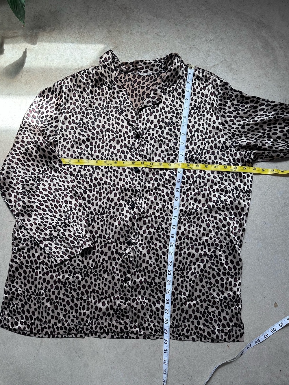Leopard Satin Pajama Set - Brown Animal Print - Picture 8 of 13